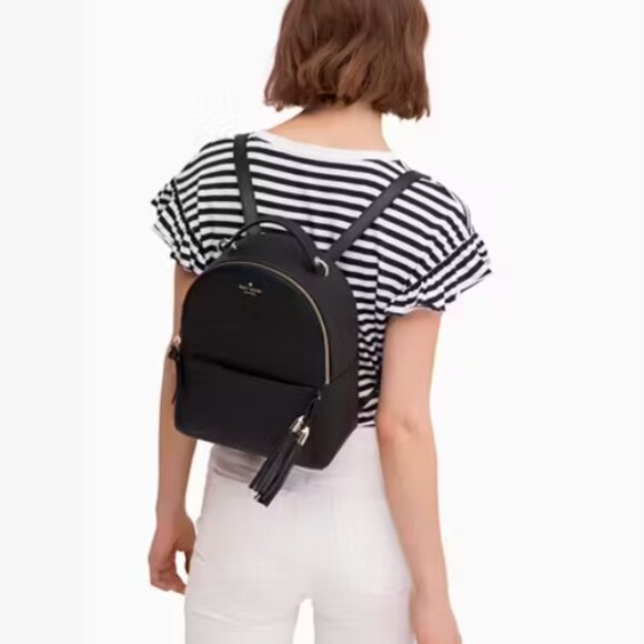 New Kate Spade leather Backpack in Black size small